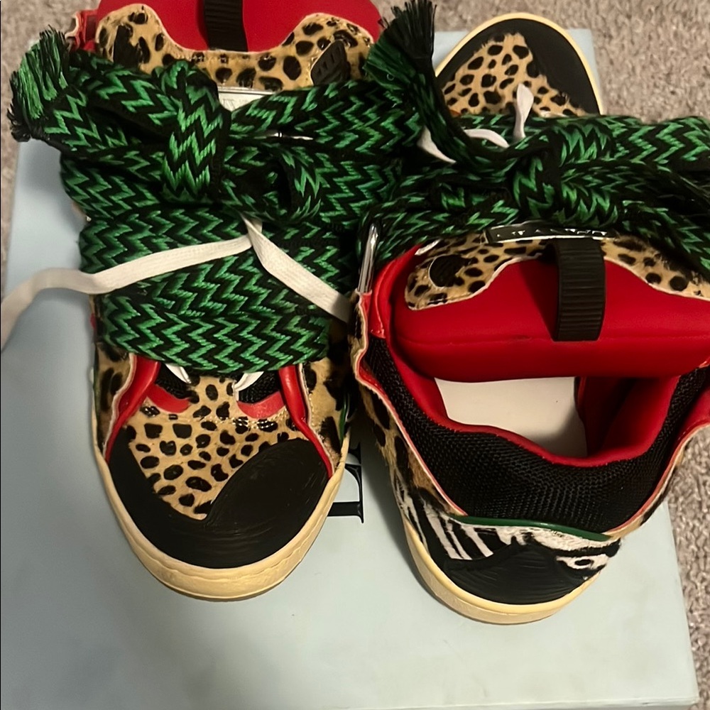 Lanvin Green Sneakers Leopard Print